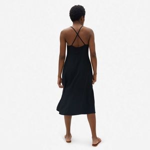 NWT Everlane Japanese GoWeave Cross-Back Black Slip Dress